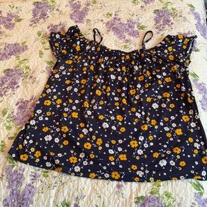 Michael Kors statement flower sleeve top